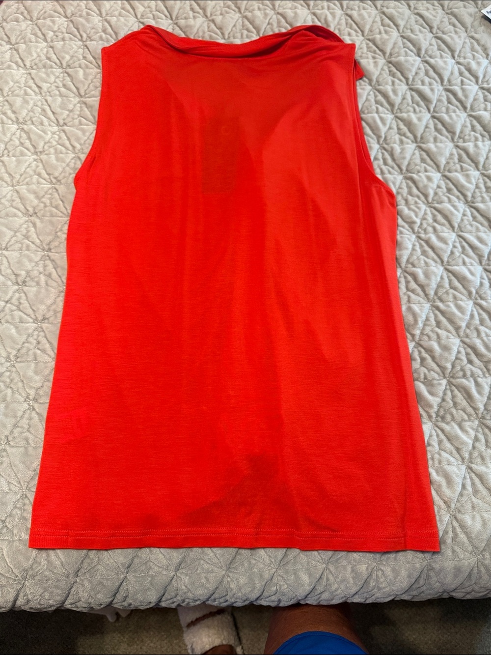 Red Sleeveless Ruched Button-Front Blouse - Picture 2 of 3